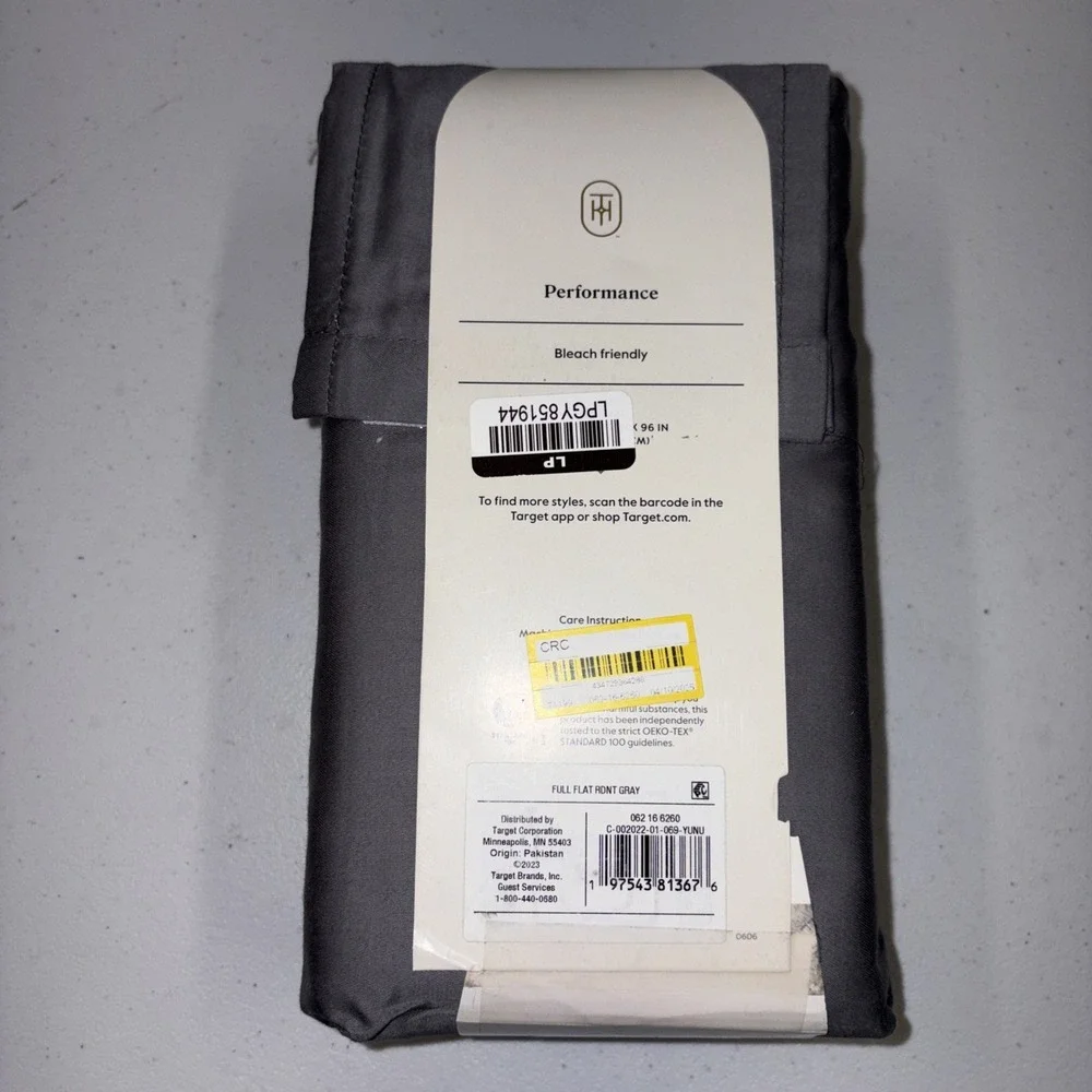 Full 400 Thread Count Performance Flat Sheet Dark Gray - Threshold: Cotton
